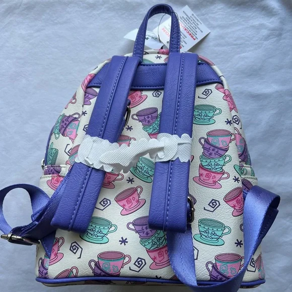 NWT Disney Loungefly Alice in Wonderland Mad Tea Party Mini Backpack